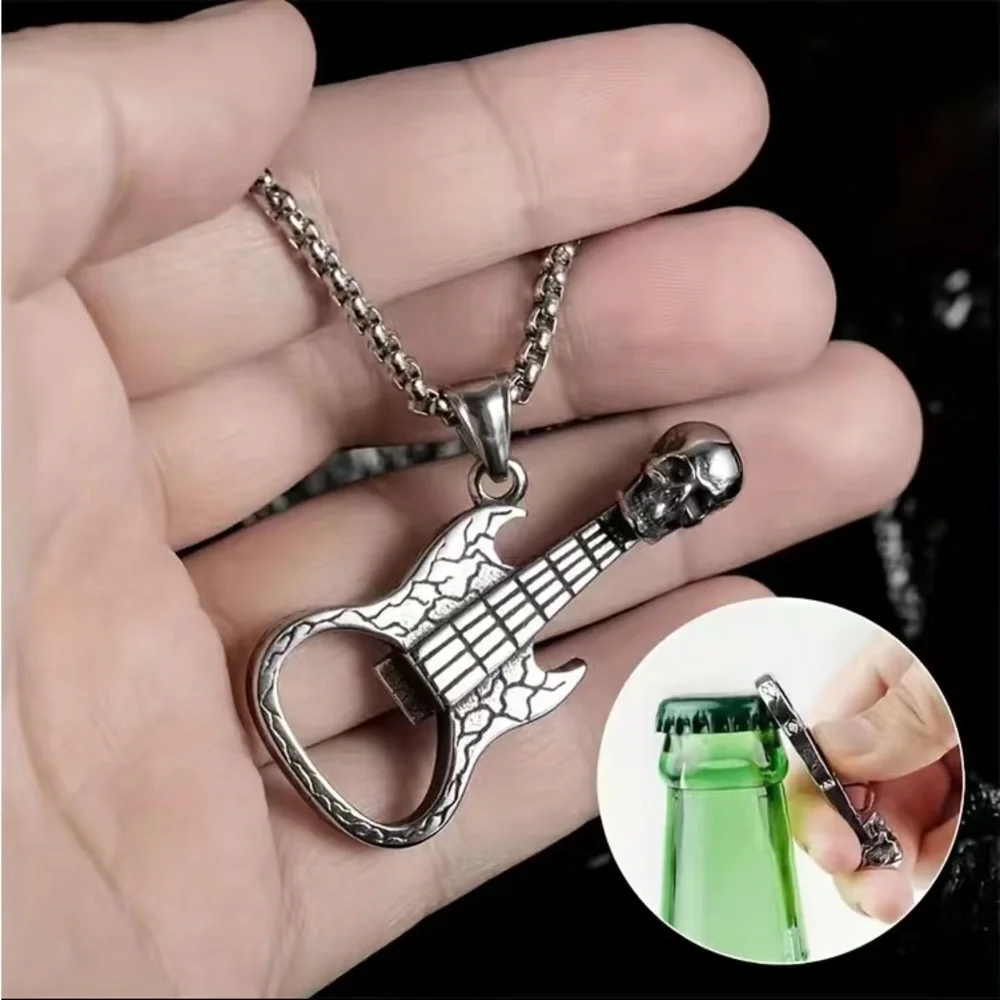Skull Guitar Necklace with lid opener - Picture 7 of 8